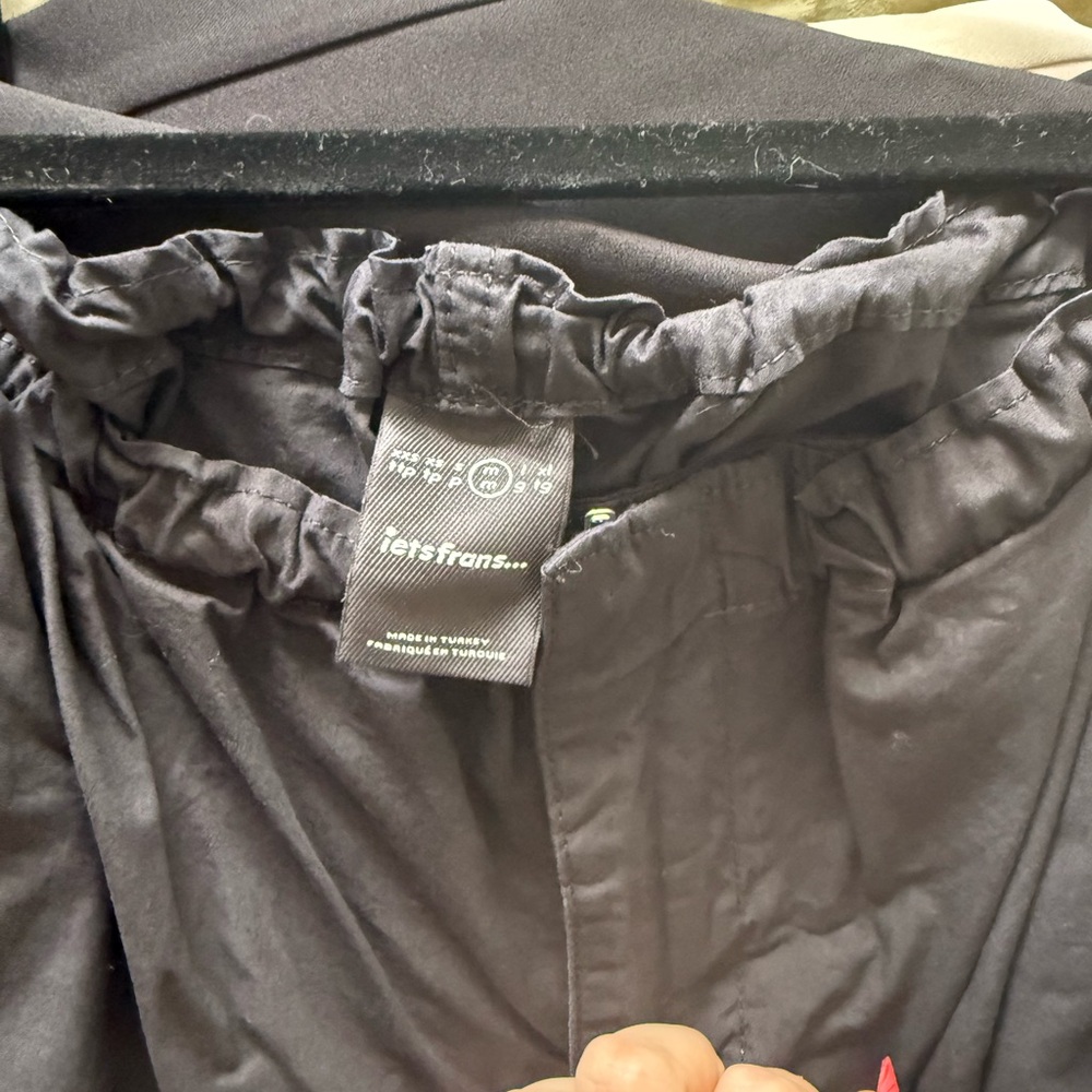 lets Frans Black Elastic Waist Pants w/ Drawstrings - Picture 6 of 6
